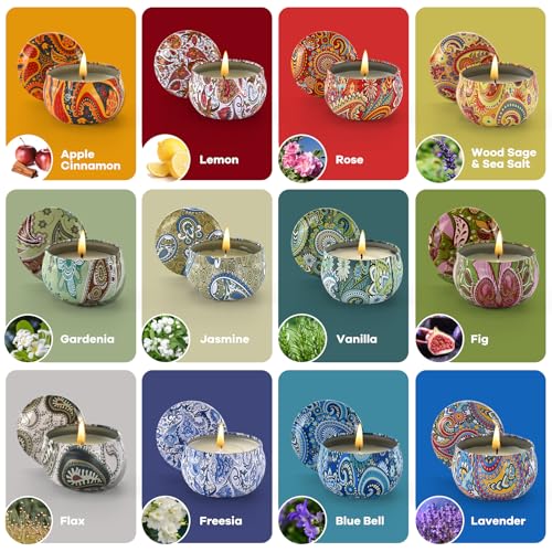 Obisesio Scented Candles Gift Set,12 Pack Candles for Home Scented, 300 Hour Long-Lasting Soy Wax Aromatherapy Candle Set,...