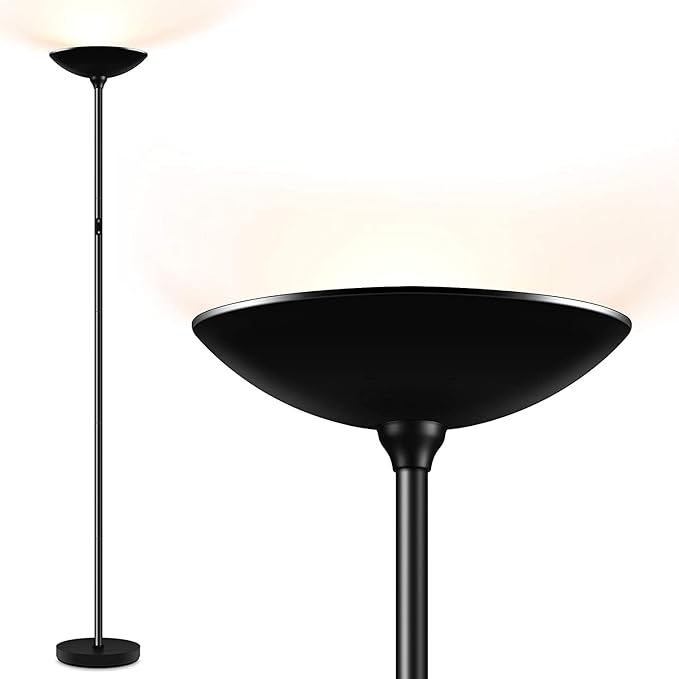 BoostArea Floor Lamp/Standing Lamp, 20W 2000LM LED Torchiere Lamp, Stepless Dimmable, Touch Control, 3000K Daylight, 50000...