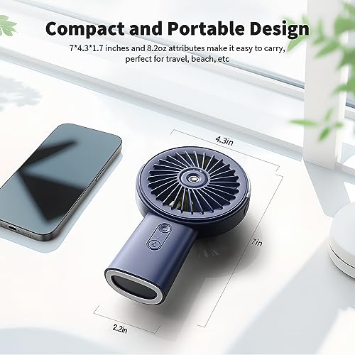 Otlonpe Handheld Misting Fan Portable, Small Personal Hand Held Rechargeable Mist Fan Water Spray, 4000mAh Battery Operate...