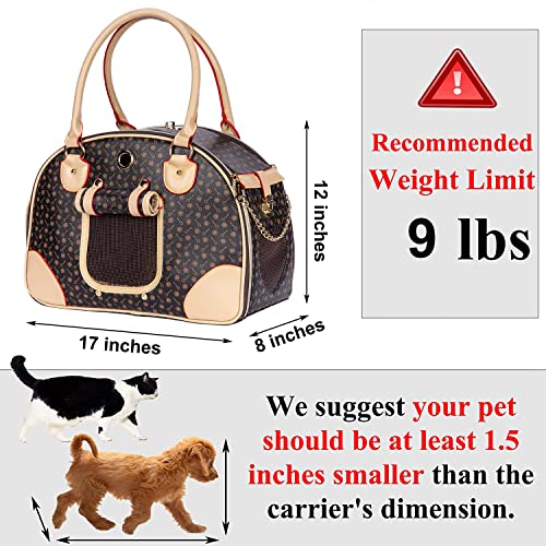 Adriene's Choice Luxury Pet Carrier, Puppy Small Dog Carrier, Cat Carrier Bag, Waterproof Premium PU Leather Carrying Hand...