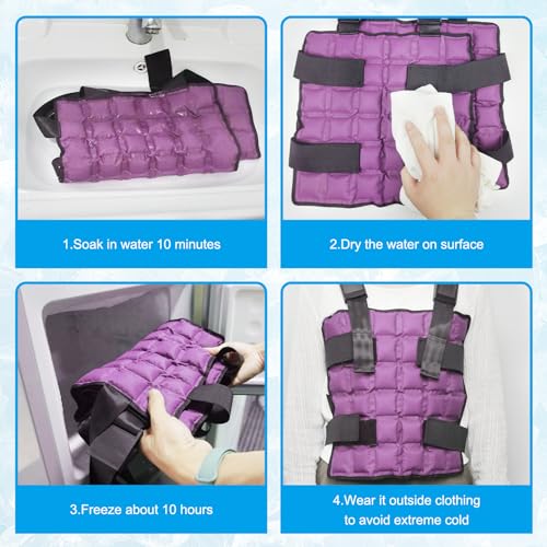 Ice Cooling Vest Neck Cooler for Hot Weather, Reusable Ice Pack Vest with Adjustable Straps, Cold Ice Jacket for Men & Women