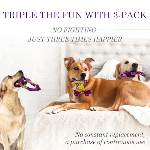 Frienhund Tough Dog Toys for Aggressive Chewers 3 Pack, Indestructible Dog Toys for Large Dogs, Dog Chew Toys, Aggressive ...