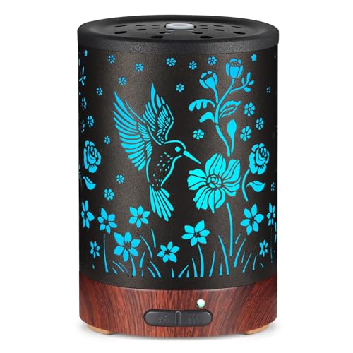 Essential Oil Diffuser- Aromatherapy Diffuser with7 Colors Light and Auto-Off for Women Metal Cool Mist Humidifier for Hom...