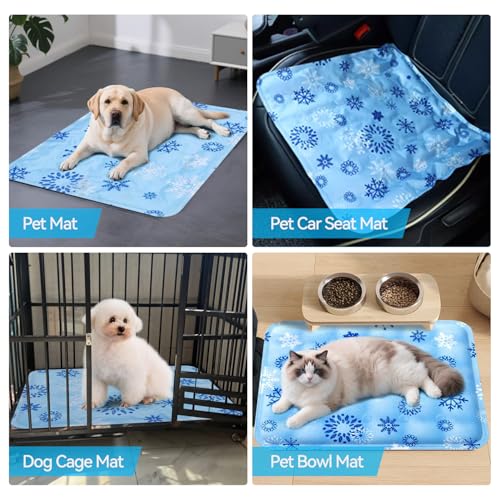 FOR-HI Summer Cooling Mat & Winter Warm Sleeping Pad. Washable Self Cool Pad for Small Dogs & Cats, Indoor Outdoor Pet Sle...