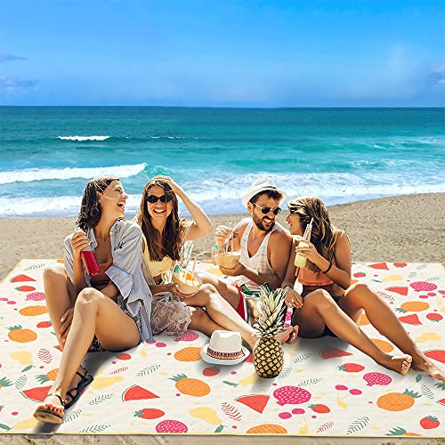 TaTalife Picnic Blankets, Portable Outside Baby Blanket, 3 Layer Picnic Mat for Camping, 79" x 59" Large Waterproof Sand P...