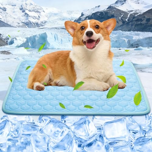 XinChangShangMao Dog Cooling Mat, Q-Max>0.5 Ice Silk Cooling Pad for Dogs Non-Slip & Foldable, No Electricity or Water Req...