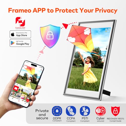 Frameo Digital Picture Frame 12.7'' 64GB Photo Frame, 1440 * 1080P IPS Touch Electronic Picture Frame, Auto-Rotate Tableto...