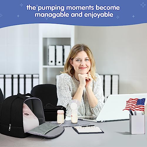 Derbiedersinn Breast Pump Bag, Compatible with Spectra Pumps, Insulated Carrying Case with Cooler for Milk Storage, Trave...