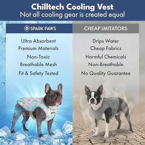 Spark Paws Dog Cooling Vest - SPF 50 UV Sun Protection - Summer Heat Relief Gear for Dogs, Lightweight, Evaporative Coolin...