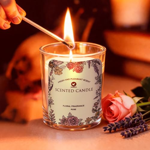 DiDiBirDi Scented Candles Set 4pcs-Candles Clearance Rose, Lavender, Vanilla, Jasmine Fragrance, Suitable for Women, Birth...