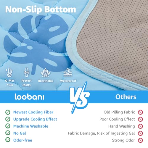 LOOBANI Dog Cooling Mat for Small Dogs Cats - 40"x28" Pet Cooling Mat with Anti-Slip Bottom, Waterproof Self-Cooling Dog P...