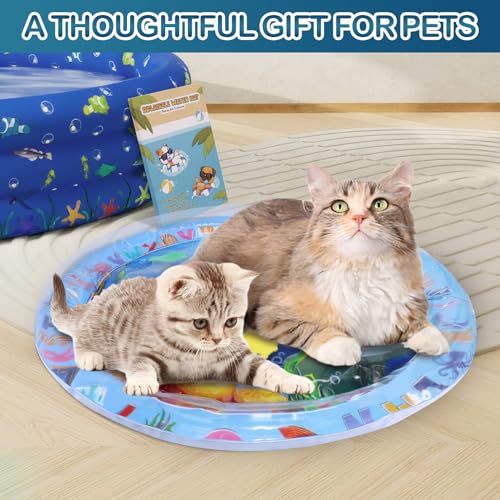 ZALALOVA Water Sensory Playmat for Cats, Thickened Upgraded Cat Dog Toys Bored Pet Animals Kicker Toys Self Play Mat, Inte...
