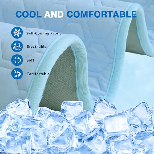 XinChangShangMao Dog Cooling Mat, Q-Max>0.5 Ice Silk Cooling Pad for Dogs Non-Slip & Foldable, No Electricity or Water Req...