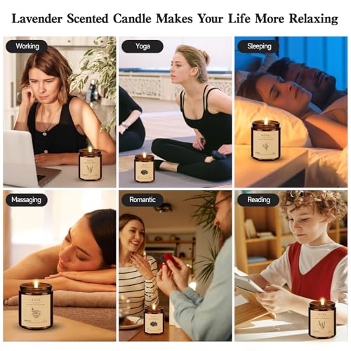 4 Pack Scented Candles for Home, 36 Oz 200 Hours Burn, Luxury Amber Jar Natural Soy Candles, Aromatherapy Candles Set, Can...