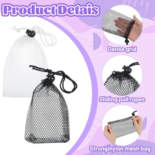 Nogeqi 10 Pcs Small Mesh Bags Drawstring, Mini Mesh Storage Bags Nylon Small Drawstring Bag with Cord Lock, Mini Net Bag f...
