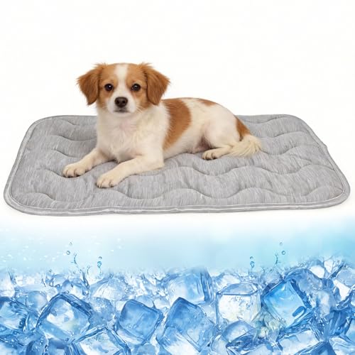 PETZOOKA Dog Cooling Mat Q-Max>0.4 Self Cool Pad for Dogs and Cats, Washable Portable Pet Sleeping Pad for Summer Size 27....