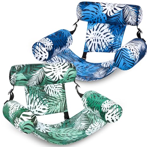 SLOOSH Inflatable Pool Floats Adult,2 Packs Floating Lounge Chairs,Blow up Pool Noodles for Adult Heavy Duty,Floating Chai...