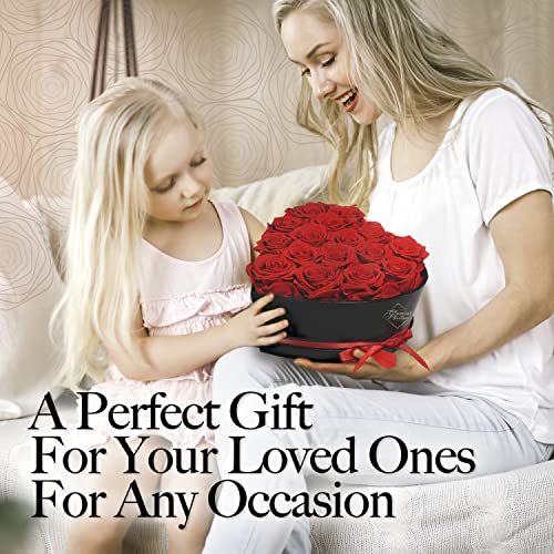 GLAMOUR BOUTIQUE 16 Flower Forever Heart Shape Box, Eternal Preserved Roses Gift for Her, Lasting Flowers, Romantic Floral...