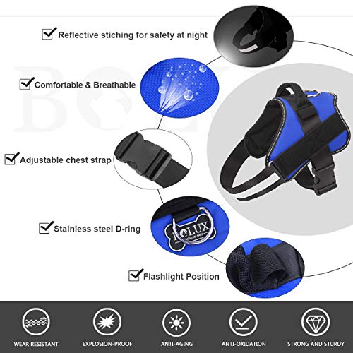 Bolux Dog Harness, No-Pull Reflective Dog Vest, Breathable Adjustable Pet Harness with Handle for Outdoor Walking - No Mor...