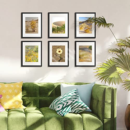 upsimples 11x14 Picture Frame Set of 3, Made of High Definition Glass for 8x10 with Mat or 11x14 Without Mat, Wall and Tab...
