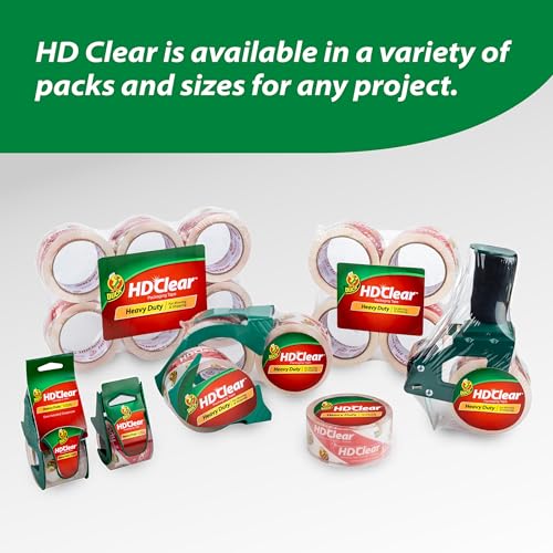 Duck HD Clear Packing Tape Refills - 6 Rolls of Strong Heavy Duty Packing Tape for Shipping and Moving, Boxes and Packagin...
