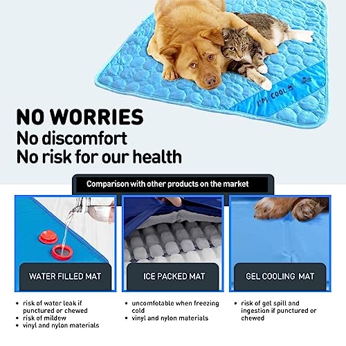 INSPECTOR TAIL Self Cooling Mat for Dog + Free String Bag/Washable & Portable Pet Soft Pad for Indoor or Outdoor/Perfect a...