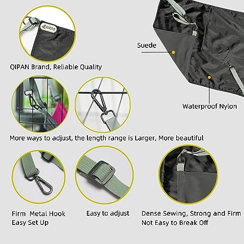QIPAN Cat Hammock for Cage - Washable Soft Outdoor Mat, Waterproof Cooling Pad for Cats (Large, Black)