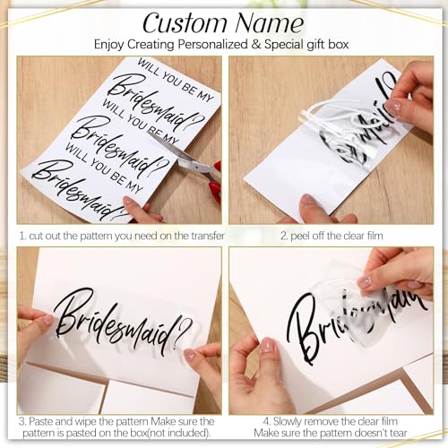 AmazingSpark 8 Sets Bridesmaid Proposal Boxes Will You Be My Bridesmaid Box Wedding Gift Boxes with Lids Name Maid Matron ...