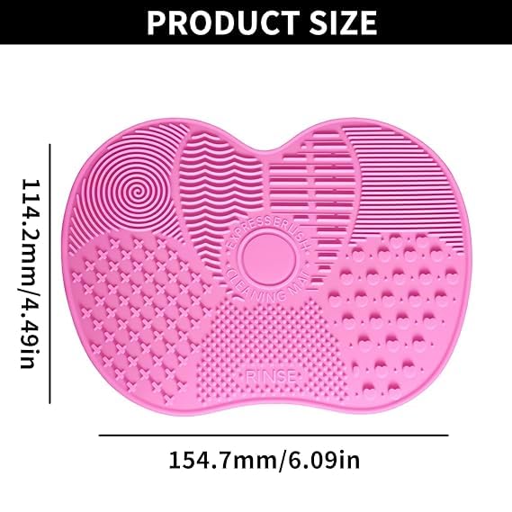 Silicone Makeup Brush Cleaner Mat, Scrub Pad with Suction Cup, Make Up Brushes Cleaning Mats Pads for Make Up Cosmetic Bru...