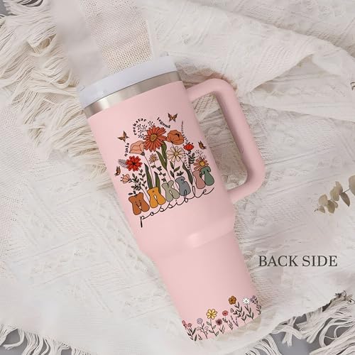 Personalized Para Tumbler with Handle, Custom Paraprofessional Floral Cup, Teacher Assistant Appreciation Gift, Back to Sc...