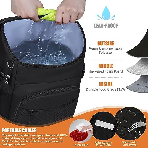 Cooler Backpack Insulated Leakproof Waterproof Backpack Cooler Bag 30/45 Cans, Large Capacity Lightweight Travel Camping B...