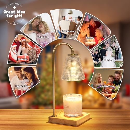 Hong-in Candle Warmer Lamp with Timer Dimmer,Birthday Gifts for Women Mom Sister,House Warming Gifts New Home Room Decor,V...