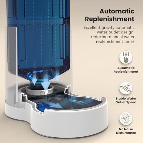 CZPET 4L Pet Water Dispenser Without Electricity Unplugged Automatic Water Bowl Dispenser Gravity Water Dispenser for Cats...