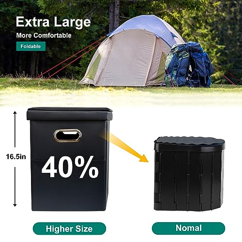 Ann Katy Upgrade XL Portable Toilet for Adults, Extra Large Portable Travel Floding Toilet, Camping Tall Toilets with Lid ...