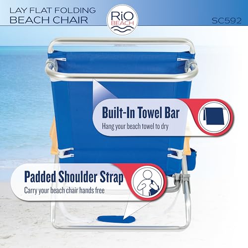 Rio Beach Classic 5-Position Lay-Flat Folding Beach Chair