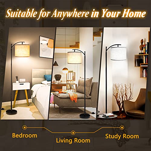 ROTTOGOON Floor Lamp for Living Room with 3 Color Temperatures LED Bulb, Standing Lamp Tall Industrial Floor Lamp Reading ...