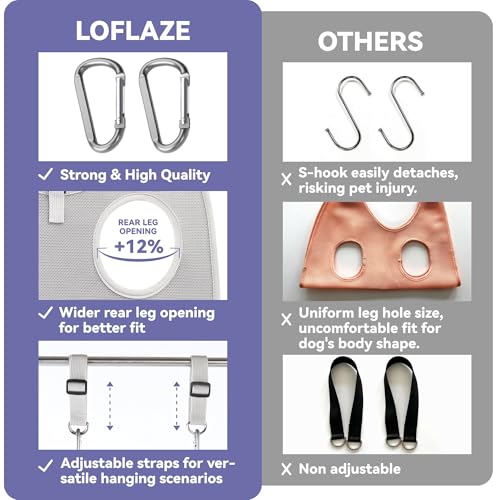 Loflaze Dog Grooming Hammock Harness for Dogs & Cats with Pet Nail Clipper Trimmer - Cat Hanger Sling for Trimming Clippin...