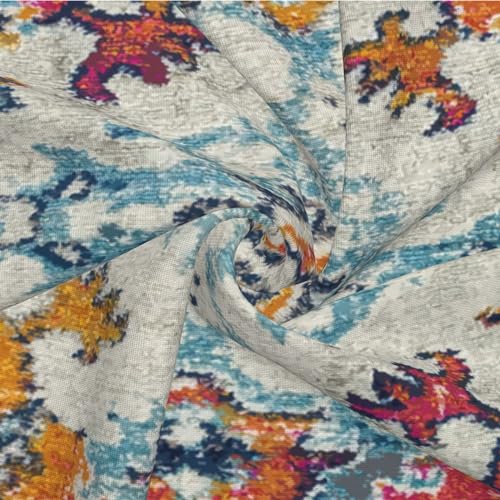 AELUTYSH Vintage Boho Pillow Covers 18X18 Inch Set of 2 Antique Ethnic Orange Teal Carpet Pattern Throw Pillow Covers Bohe...