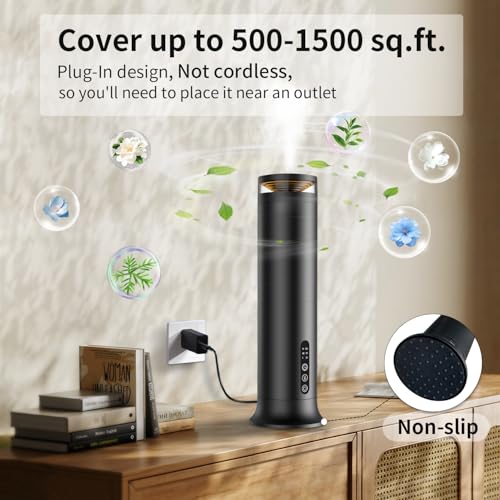 Waterless Scent Diffuser Starter Kit – Two-Fluid Nano Tech 1000 Sq Ft Coverage, Aromatherapy Essential Oil Diffuser for Ho...