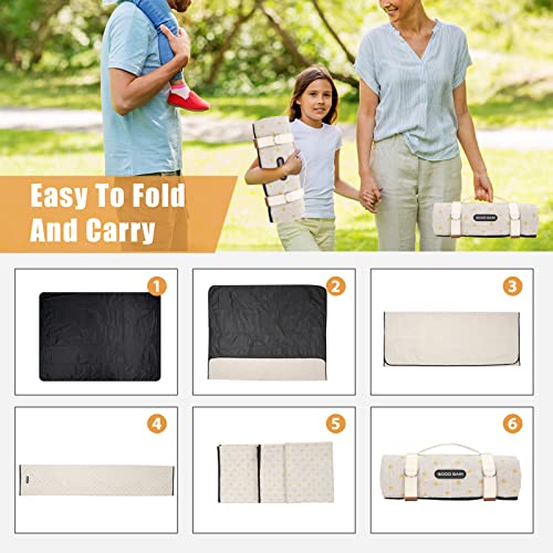 Picnic Outdoor Blankets Waterproof Large - Beach Mat Sand Free Foldable with Carry Strap | Portable Camping Blanket | Park...