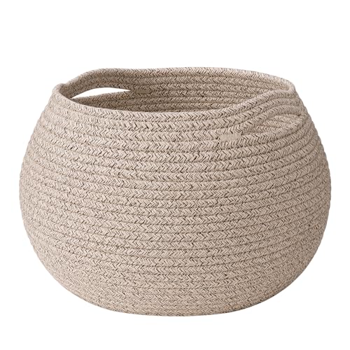 Goodpick Baby Basket for Nursery, Woven Basket for Home Décor, Round Wicker Baskets for Toy Storage, Diaper Caddy Organize...