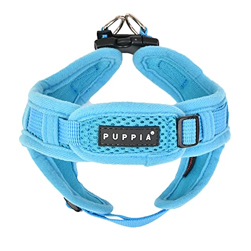 Puppia Soft Dog Harness X No Choke No Pull Adjustable Walking Training for Small and Medium Dog - Sky Blue - M