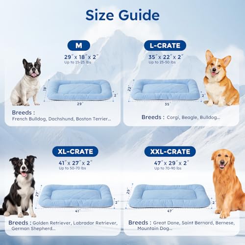 ZOMISA Cooling Dog Bed Q-MAX >0.5, Cooling Crate Mat for Extra Large Dogs, Cold Kennel Pad XXL with Chill Breathable Washa...