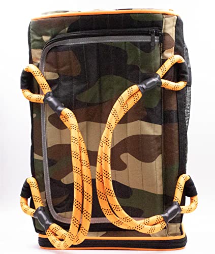 Buddy's Best Airline Approved Pet Carrier – Army Camo & Orange for Dog or Cat, Fits Under Seat, TSA Compliant, Ventilated ...