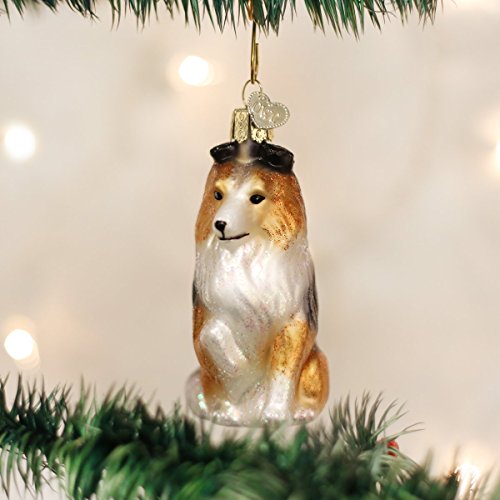 Old World Christmas Sheltie Glass Blown Ornament for Christmas Tree, Handcrafted Holiday Decoration, Dog Collection
