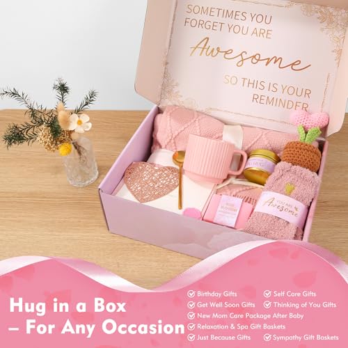 Hug in a Box Care Package for Women – Self Care & Comfort Gift Set for Thinking of You, Birthday, Sympathy, or Christmas –...