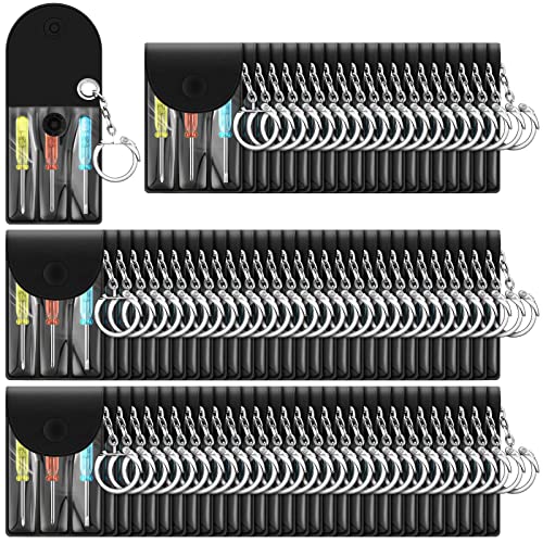 Jutom 80 Set Mini Screwdriver Keychain Set Bulk Includes 3 Mini Screwdrivers in a Portable Pouch with Snap with Hook Bulk ...