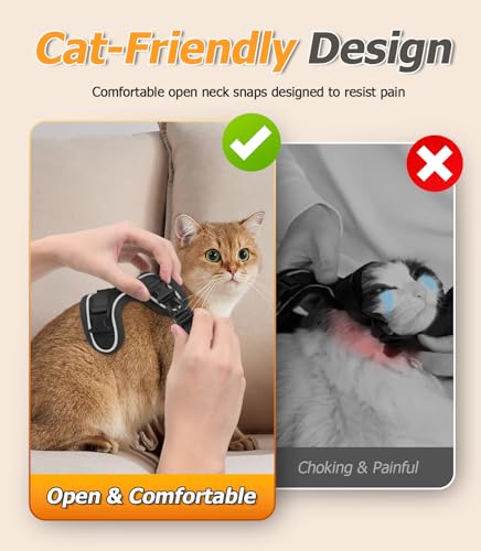 Halypet Cat Harness and Leash Set [MAX Safety 4th-Gen Upgrade] Escape Proof Adjustable Cat Leash Comfortable Soft Vest Eas...