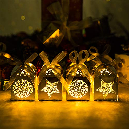 Naler 40pcs Mini Christmas Gift Boxes for Presents, Favor Boxes for Halloween Christmas Wedding Favor Party Gift Wrap Deco...