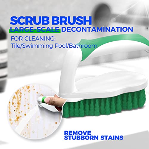 Holikme 7 Pack Deep Cleaning Brush Set, Scrub Pads with Scraper Tip for Pool Walls, Bathroom, Grout, Floor, Bike, Tub, Sho...